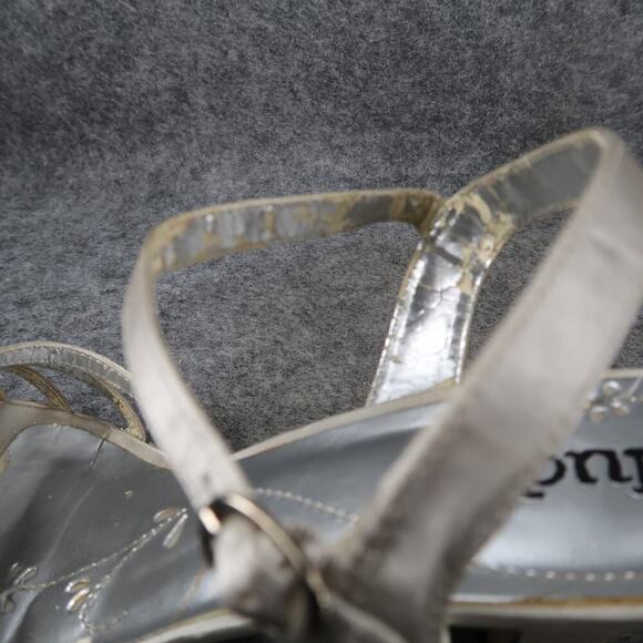 Mudd Shoes Womens 8 Strappy Pumps Heels Ankle Strap Retro Y2k Fashion Metallic - Picture 7 of 15